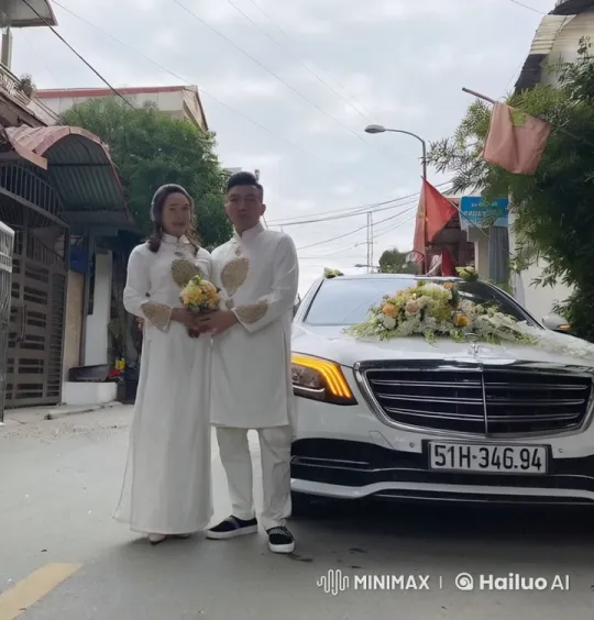 Couple in Traditional Attire Performs Kung Fu by Luxur Car – AI Generated Video | Hailuo AI