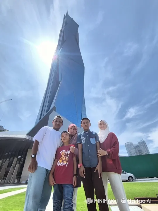 Family Practicing Kung Fu in Front of Skyscraper – AI Generated Video | Hailuo AI