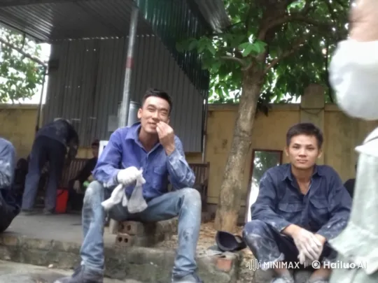 Workers Taking a Break in Outdoor Shade – AI Generated Video | Hailuo AI