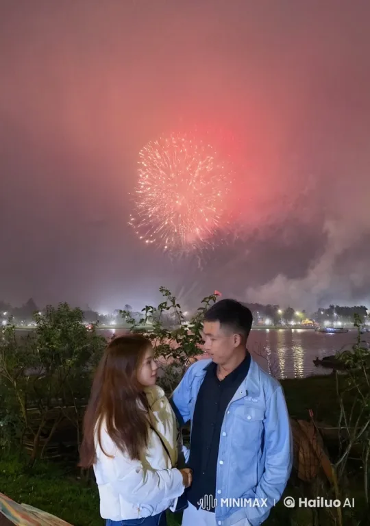 Couple Combines Kung Fu and Fireworks Display – AI Generated Video | Hailuo AI