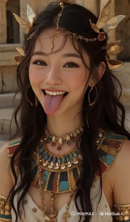 Elegant Girl with Ornate Jewelry in Historic Setting – AI Generated Video | Hailuo AI