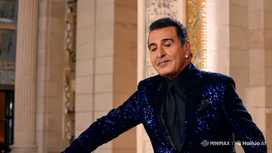 Juan Gabriel Showcased in Elegant Scene with Dynamic Tracking Shot – AI Generated Video | Hailuo AI