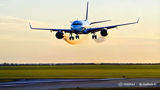 Aircraft Landing Captured with Precision and Grace – AI Generated Video | Hailuo AI