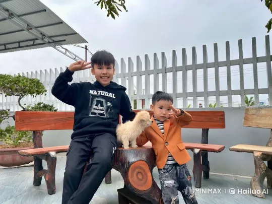 Boys Practice Kungfu on Bench in Outdoor Setting – AI Generated Video | Hailuo AI