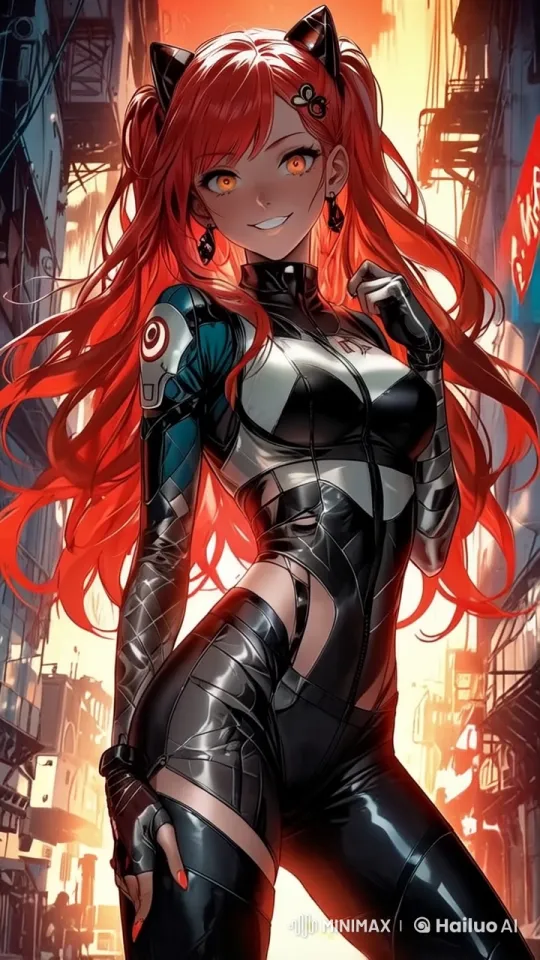 Futuristic Girl Dances in Animated Cyberpunk Cityscape – AI Generated Video | Hailuo AI