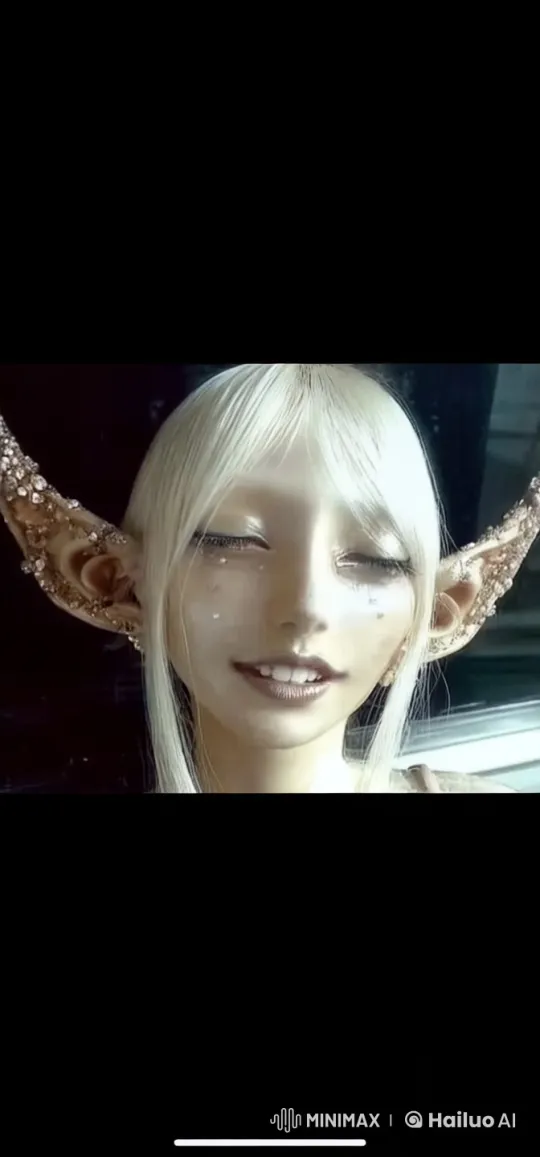 Girl with Blood Tears and Ornamental Elf Ears – AI Generated Video | Hailuo AI