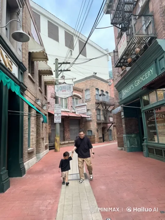 Father and Son's Playful Kung Fu Sparring in Old Town – AI Generated Video | Hailuo AI