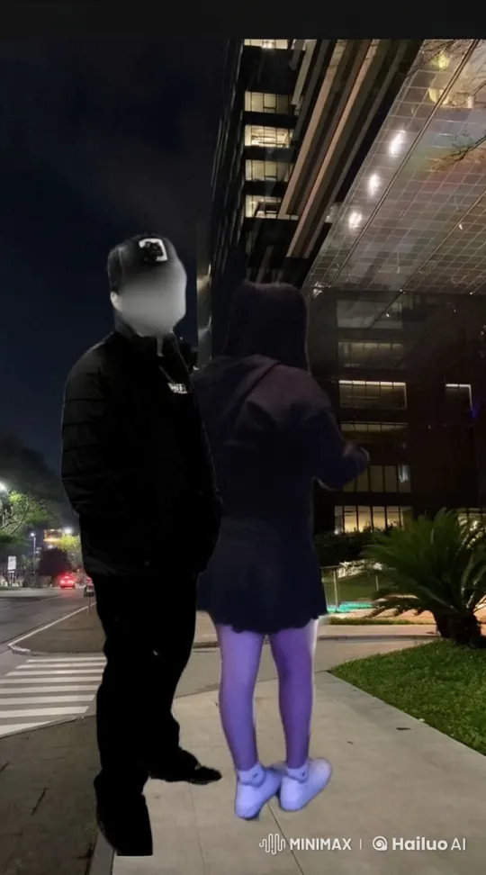 Boy and Girl Share Intimate Hug Outside Building – AI Generated Video | Hailuo AI