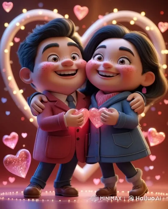 Romantic Chibi Characters Embrace with Heartfelt Love – AI Generated Video | Hailuo AI