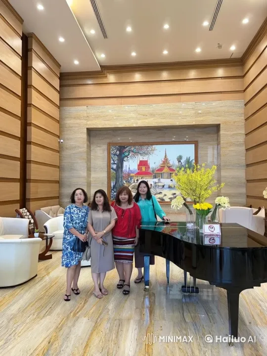 Elegant Women Pose in Grand Hotel Lobby – AI Generated Video | Hailuo AI