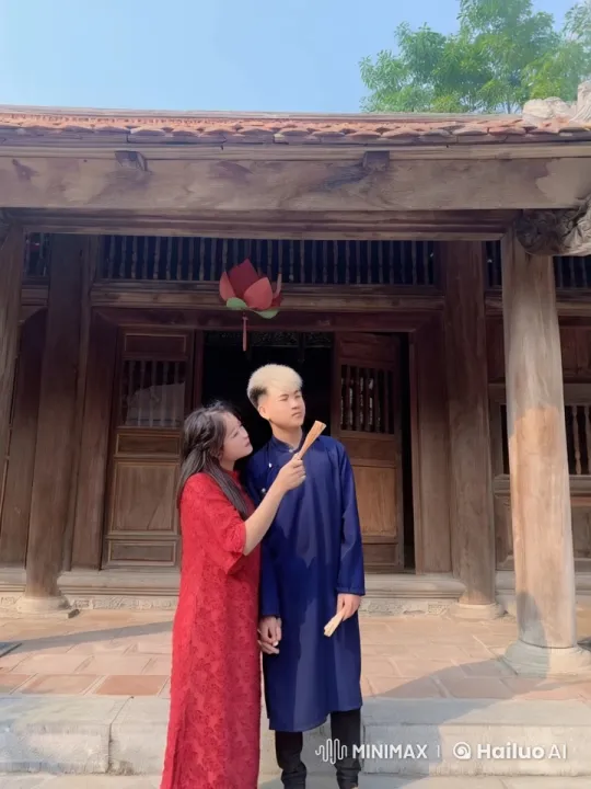 Young Couple Demonstrates Traditional Martial Arts in Historic Setting – AI Generated Video | Hailuo AI