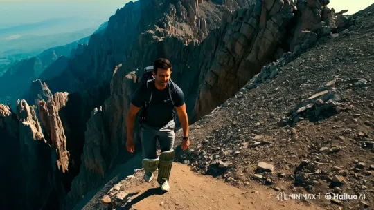 Kohli's Determination: Climbing a Majestic Mountain – AI Generated Video | Hailuo AI