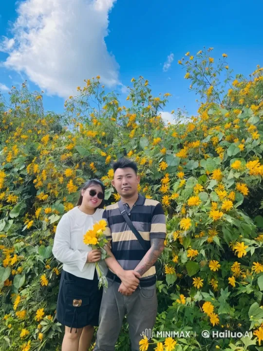 Couple Practicing Kung Fu in Yellow Flowers – AI Generated Video | Hailuo AI