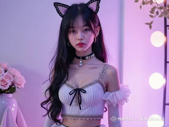 Confident Young Woman in Elegant, Cozy Setting – AI Generated Video | Hailuo AI