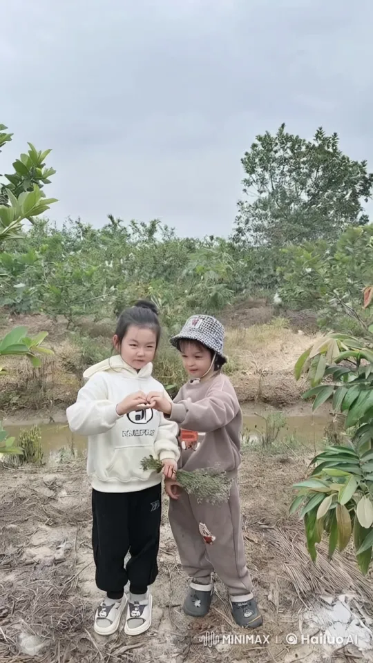 Children Playfully Spar in Natural Landscape – AI Generated Video | Hailuo AI