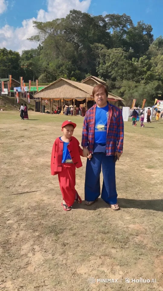 Father and Son Display Kungfu in Festive Outdoor Setting – AI Generated Video | Hailuo AI