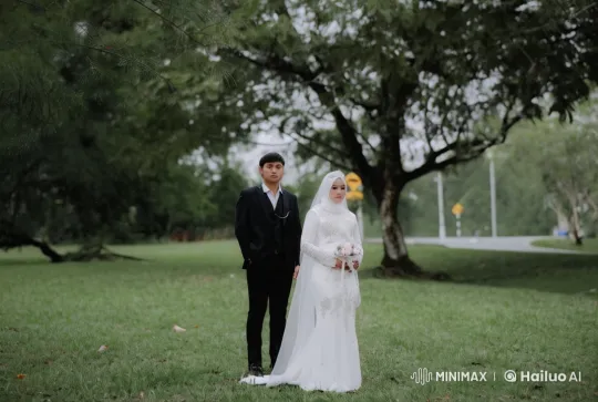 Kung Fu Bride and Groom in Animated Park Wedding Scene – AI Generated Video | Hailuo AI