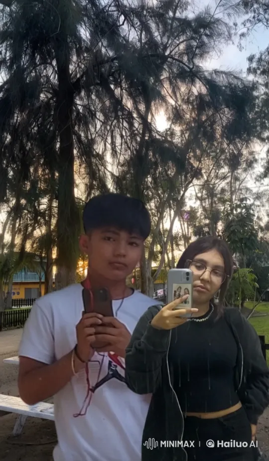Affectionate Couple Takes Selfie in Nature – AI Generated Video | Hailuo AI