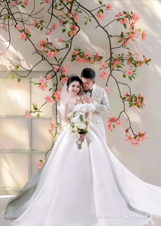 Wedding Meets Kungfu: Elegant Combat in a Blossoming Setting – AI Generated Video | Hailuo AI