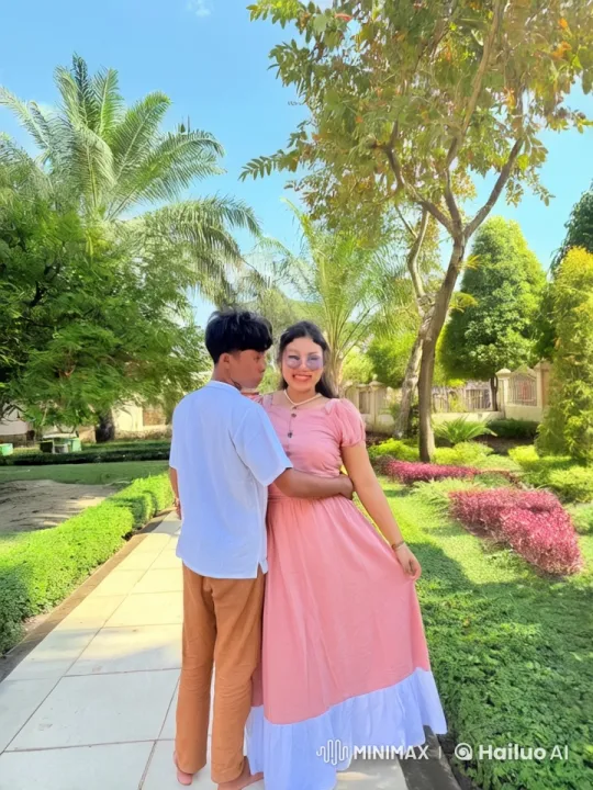 Couple Performs Intense Kungfu in Vibrant Garden Setting – AI Generated Video | Hailuo AI