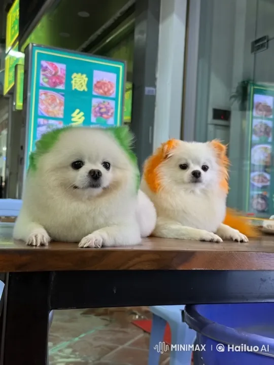 Pomeranians Perform Playful Kung Fu on Table – AI Generated Video | Hailuo AI