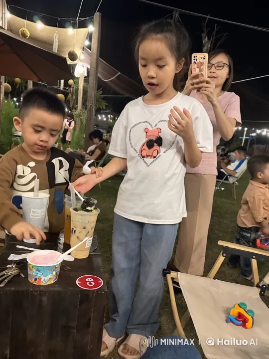 Children's Playful Kungfu Fight Under String Lights – AI Generated Video | Hailuo AI
