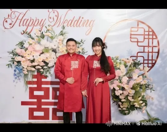 Traditional Red Wedding Attire Couple Performs Martial Arts – AI Generated Video | Hailuo AI