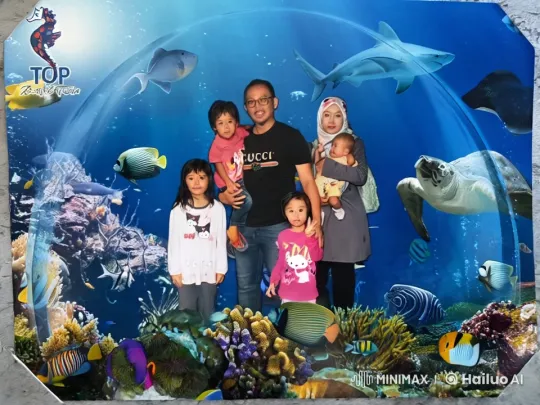 Family of Five Battles in Underwater Kung Fu Scene – AI Generated Video | Hailuo AI
