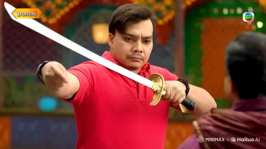 Man with Sword Faces Opponents in Vibrant Scene – AI Generated Video | Hailuo AI