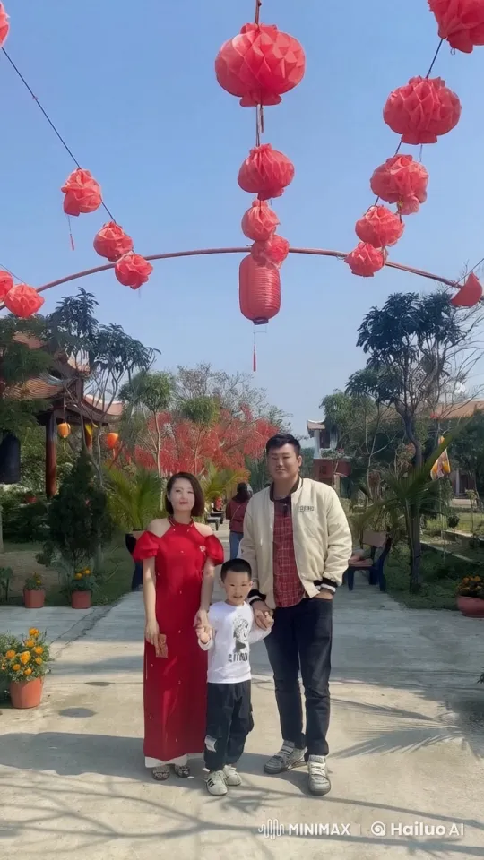 Family Practicing Martial Arts in Festive Outdoor Setting – AI Generated Video | Hailuo AI
