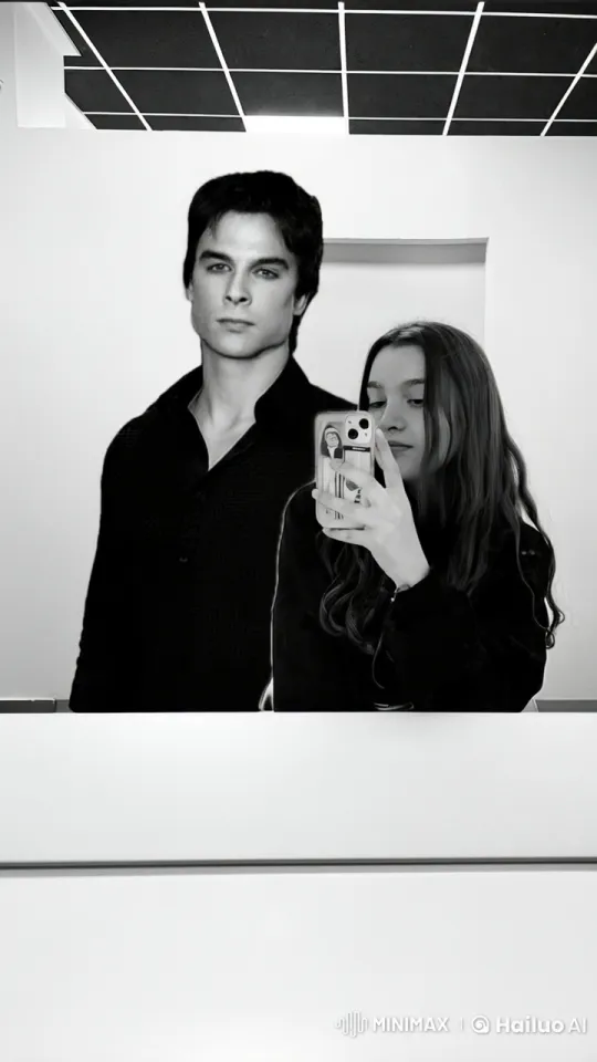 Couple Reflecting Intimacy in Mirror Selfie – AI Generated Video | Hailuo AI