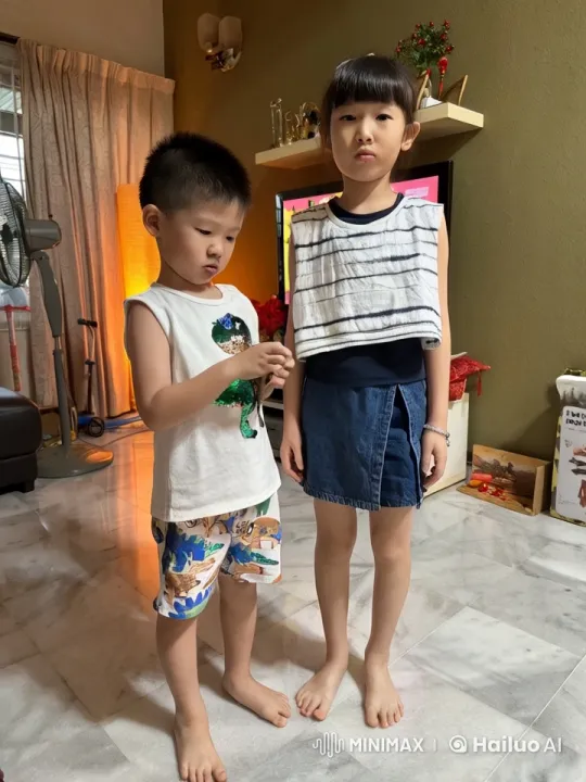 Sibling Playfulness in a Bright Living Room – AI Generated Video | Hailuo AI
