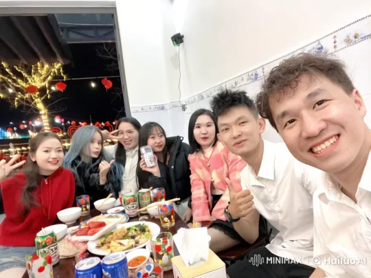 Friends Enjoy Meal with Playful Kungfu Antics – AI Generated Video | Hailuo AI