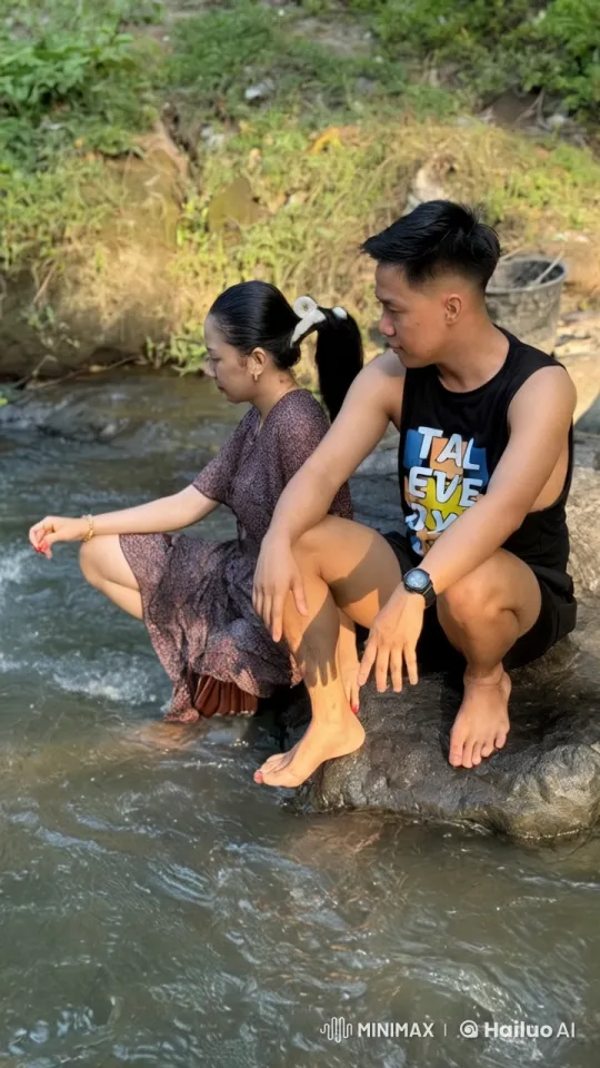 Martial Arts Display in Serene Streamside Setting – AI Generated Video | Hailuo AI