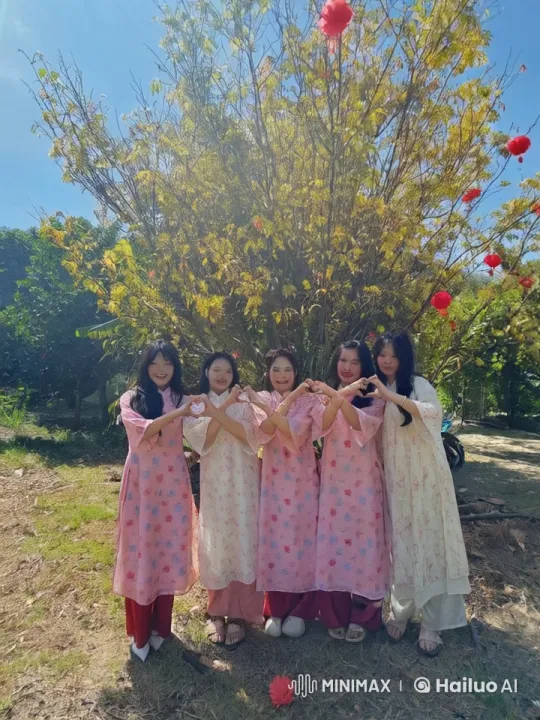 Women Perform Kung Fu in Pastel Outfits Amidst Flower-Decorated Tree – AI Generated Video | Hailuo AI