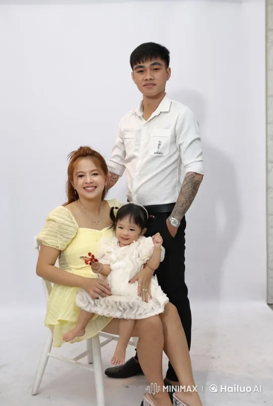 Family Performs Martial Arts in Indoor Studio – AI Generated Video | Hailuo AI