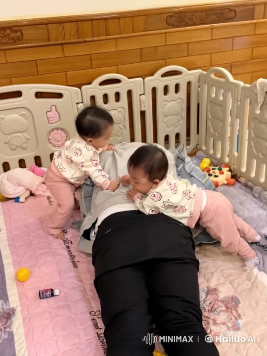 Toddlers Mimic Kungfu in Playful Interaction – AI Generated Video | Hailuo AI
