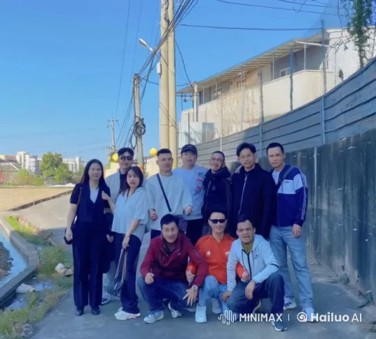Ten Friends Energetically Interact Along Canal – AI Generated Video | Hailuo AI