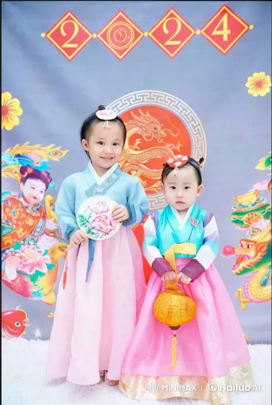 Colorful Hanbok Kids Celebrate with Kung Fu Play – AI Generated Video | Hailuo AI