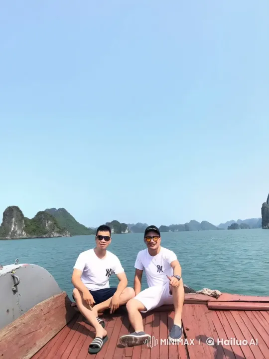 Kungfu Practitioners Perform on Boat with Scenic Backdrop – AI Generated Video | Hailuo AI