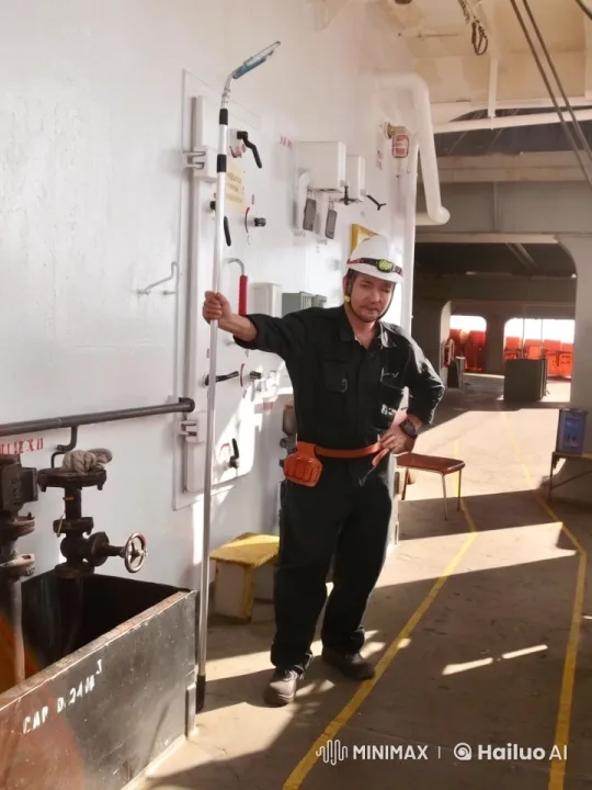 Worker Demonstrates Martial Arts on Ship Deck – AI Generated Video | Hailuo AI