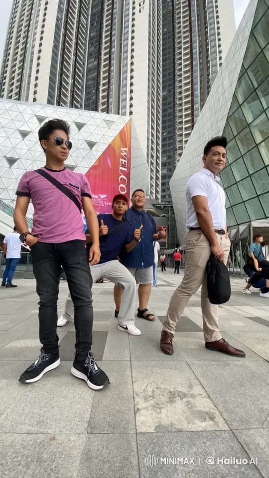 Martial Arts Display in Front of Geometric Building – AI Generated Video | Hailuo AI