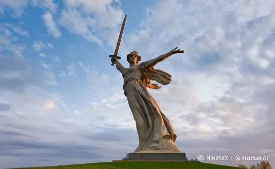 Living Statue: Woman in Toga Animates Gracefully – AI Generated Video | Hailuo AI