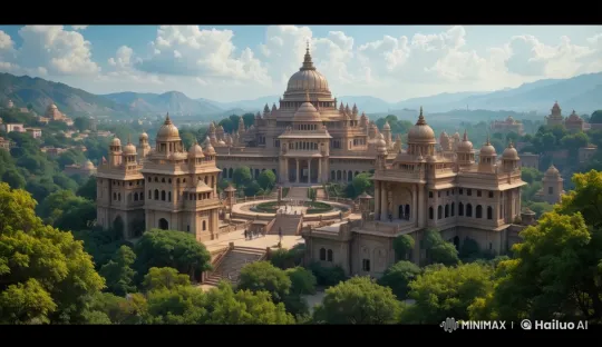 Aerial Tour of Majestic Palace Complex – AI Generated Video | Hailuo AI