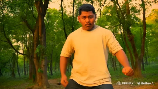 Late Afternoon Kung Fu Performance in Wooded Area – AI Generated Video | Hailuo AI
