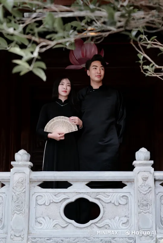 Traditional Attire Kung Fu Duo on Stone Balcony – AI Generated Video | Hailuo AI