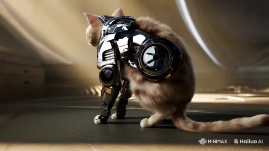 Cat Transforms into Robot in Futuristic Scene – AI Generated Video | Hailuo AI