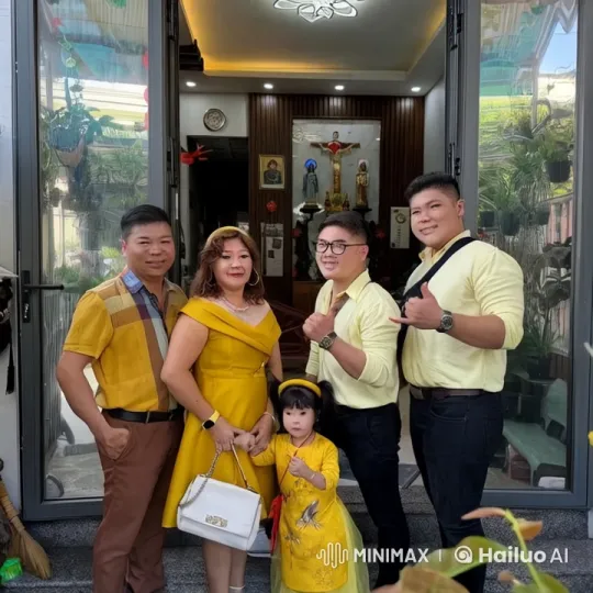 Family Demonstrates Kungfu in Vibrant Yellow Outfits – AI Generated Video | Hailuo AI