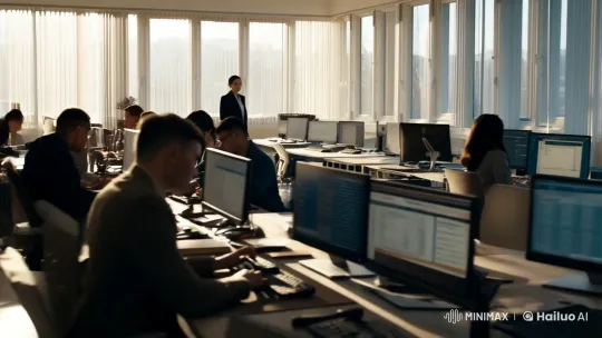 Leader Navigates Office With Purposeful Calm – AI Generated Video | Hailuo AI