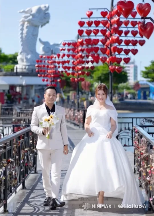 Romantic Wedding Fight: Bride vs. Groom in Kung Fu Duel – AI Generated Video | Hailuo AI